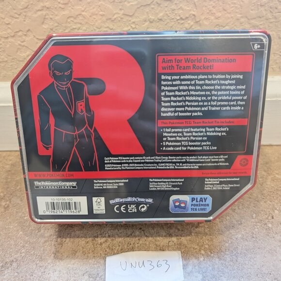 pokémon trading card game: team rocket tin - persian Pokémon TCG: Team Rocket Tin (Team Rocket's Persian ex) (Limit 1) — Smoke  and Mirrors Hobby main image 1
